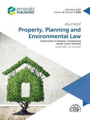 cover image of Journal of Property, Planning and Environmental Law, Volume 11, Number 3